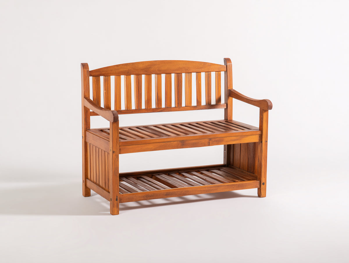 Panche da giardino-Legno-140x60x85 cm-Marrone naturale-Stile classico