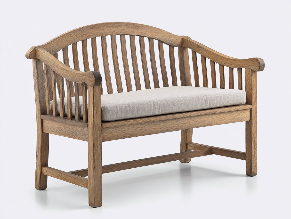 Panche da giardino - Legno - 125 x 62 x 92 cm - Marrone naturale - Stile classico